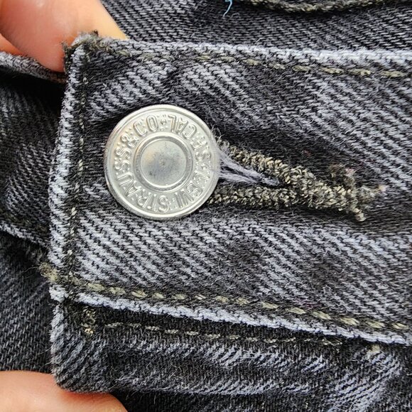 Levi's Jeans Mens 46x30 501 Black Cotton High Rise Button Fly Classic Straight - Picture 4 of 13